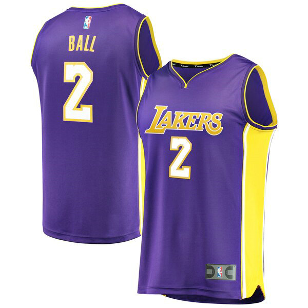 Maillot nba Los Angeles Lakers Statement Edition Homme Lonzo Ball 2 Pourpre